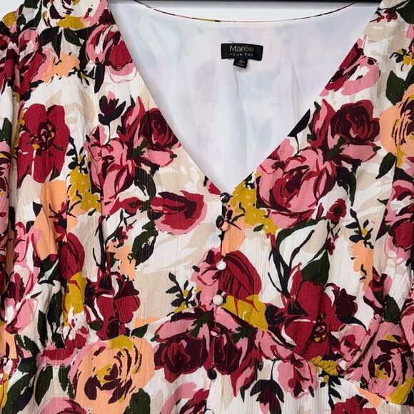 Maree Pour Toi Plus Floral Button Front Maxi Dress Size 26 - Picture 6 of 10